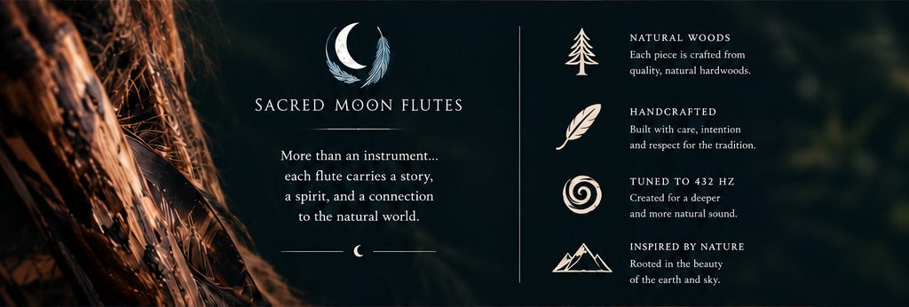 Sacred Moon Flutes. More than an instrument: natural woods, handcrafted with care, inspired by nature.